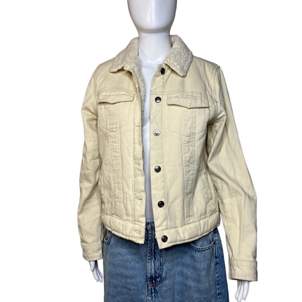 Harper sherpa lined button down jacket cream Size Medium